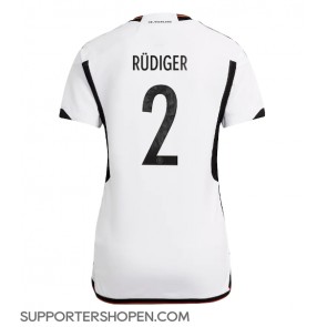 Tyskland Antonio Rudiger #2 Hemma Matchtröja Dam VM 2022 Kortärmad